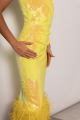 Vivid Yellow Sparkling Midi Dress Rent B