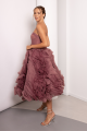 Flowered Tulle Dress In Wine Color Rent B