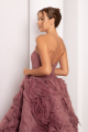 Flowered Tulle Dress In Wine Color Rent B