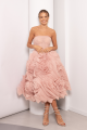 Flowered Tulle Dress In Pink Color Rent B