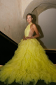 Turtleneck Festive Yellow Gown Rent B